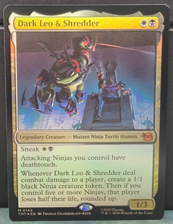 Dark Leo & Shredder M 0142 FOIL TMNT Teenage Mutant Ninja Turtles MTG NM Card - Image 1