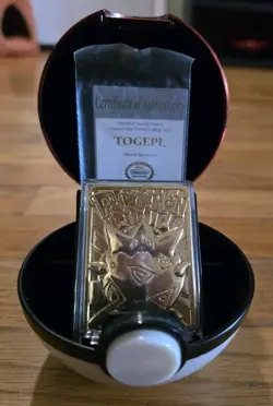 Pokemon 23K Gold Plated Togepi Trading Card 1999 Burger King Limited Edition - Image 1