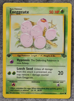 1st Edition Exeggcute 52/64 Jungle Common Pokemon Card - LP - Image 1