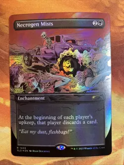 MTG Foil Borderless Necrogen Mists Secret Lair: Bad to the Bones Near-Mint!! - Image 1