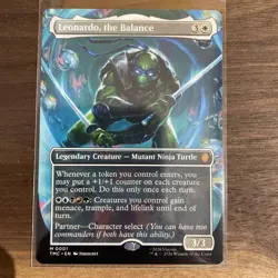 NM Borderless Leonardo, the Balance, MTG, TMNT Commander, Magic, 1 - Image 1