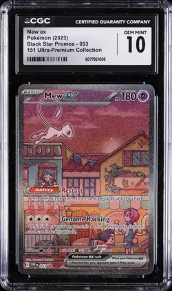 2023 POKEMON BLACK STAR PROMOS 151 ULTRA PREM COLL #053 MEW EX CGC 10 GEM MINT - Image 1