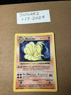 Pokemon TCG Ninetales Base Set 12/102 Holo Shadowless Holo Rare - Image 1