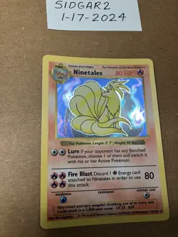 Pokemon TCG Ninetales Base Set 12/102 Holo Shadowless Holo Rare - Image 2