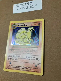 Pokemon TCG Ninetales Base Set 12/102 Holo Shadowless Holo Rare - Image 3