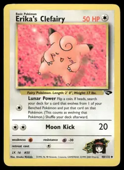 Pokemon Tcg Erika's Clefairy #40 Pokemon Gym Challenge LP - Image 1
