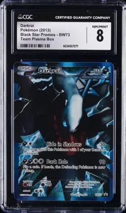 2013 POKEMON BLACK STAR PROMOS TEAM PLASMA BOX #BW73 DARKRAI CGC 8 - Image 1
