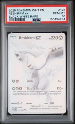 PSA 10 Reshiram ex 173/086 Pokemon Scarlet & Violet White Flare 2025 BWR - Image 1
