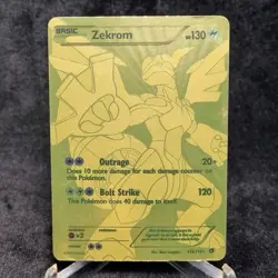 Pokemon TCG Zekrom (Secret Rare) 115/113 Legendary Treasures Holo Gold Full Art - Image 1