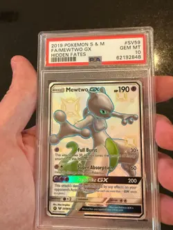 2019 Pokemon Hidden Fates Mewtwo GX #SV59/SV94 Shiny Full Art PSA 10 GEM MINT - Image 3