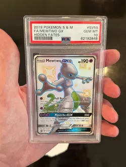 2019 Pokemon Hidden Fates Mewtwo GX #SV59/SV94 Shiny Full Art PSA 10 GEM MINT - Image 4