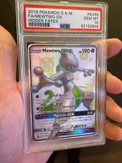 2019 Pokemon Hidden Fates Mewtwo GX #SV59/SV94 Shiny Full Art PSA 10 GEM MINT - Image 5