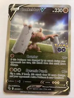 Conkeldurr V (Alternate Full Art) 074/078 Pokemon GO Holo - Image 1