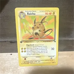 Pokemon Raichu Fossil 29/62 1st Edition Regular Rare 90 HP 1999 English - Image 1