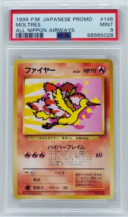 Pokemon Japanese Moltres #146 1999 ANA Airway Promo PSA 9 MINT - Image 3