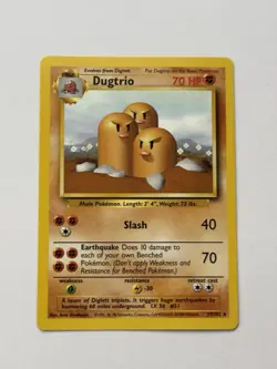 Dugtrio 019/102 Pokemon Base Set Regular Rare - Lightly Played Excellent Shape - Image 1