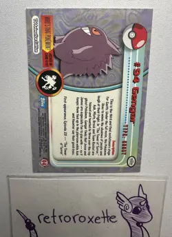 Topps Series 2 Pokemon TV Animation Card #94 Gengar Regular LP - Image 2