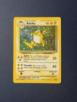 Raichu 14/102 Base Set Unlimited Holofoil Pokemon Trading Card MP - Image 1
