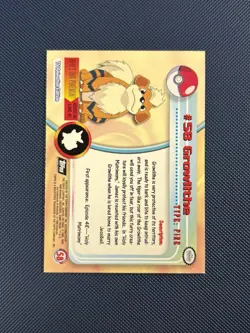 Growlithe #58 Topps Black Logo Textured Radiant Holo Full Art Pokemon Card NM - Image 2