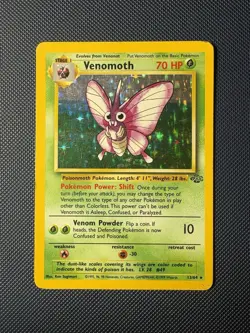 Venomoth 13/64 Jungle Unlimited Holofoil Pokemon Trading Card HP - Image 1