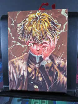 Zenitsu Agatsuma Hand Drawn 1/1 Auto Sketch Art Card Studio Demon Slayer - Image 2