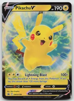 Pikachu V SWSH: Sword & Shield Promo Cards Lightning Promo SWSH198 NM - Image 1