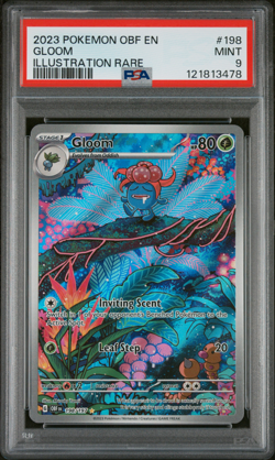 2023 Pokemon Obsidian Flames Gloom IR Illustration Rare Holo 198/197 PSA 9 Mint - Image 1