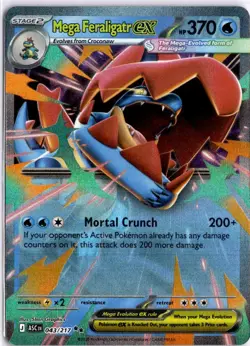 Mega Feraligatr Ex 043/217 Ascended Heroes English Pokemon TCG NM - Image 1