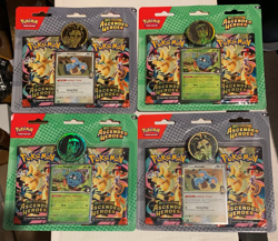 POKEMON TCG ASCENDED HEROES LARRY ERIKA BLISTER PACK LOT FACTORY SEALED IN HAND - Image 1