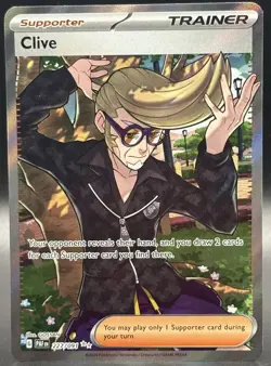 Clive 227/091 Full Art Trainer Paldean Fates Ultra Rare Pokemon TCG - NM - Image 1