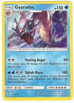 Pokemon RARE HOLO GYARADOS Sun & Moon Burning Shadows 41/147 PACK FRESH - Image 1