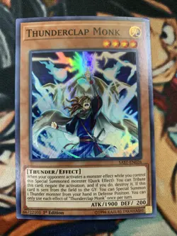 Thunderclap Monk 1st Edition Super Rare SAST-EN026 Yu-Gi-Oh! 1st Edition - Image 1