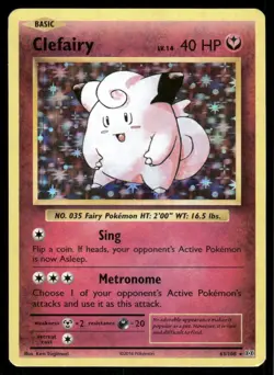Pokemon Cards Clefairy 63/108 Holo Evolutions Holo Rare LP - Image 1