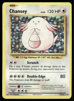 Pokemon Cards Chansey 70/108 Holo Evolutions Holo Rare LP - Image 1
