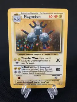 Pokemon Magneton Card Base Set Holo - Image 1