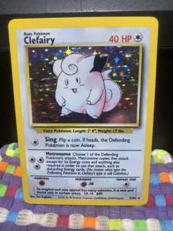 Clefairy Pokemon TCG Base Set Holo Rare Unlimited 5/102 #5 LP/NM - Image 1