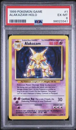 Pokemon TCG - Alakazam 1/102 - BASE SET HOLO - PSA 6 EX-MT 🔥 - Image 1