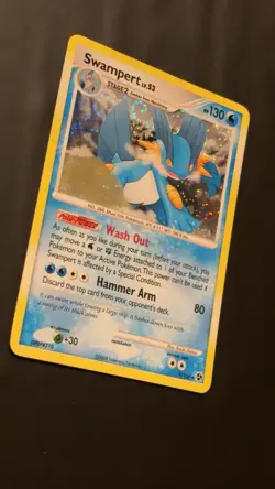 Swampert LV. 53 Holo Diamond And Pearl CLEAN SWIRL POKEMON VINTAGE - Image 2