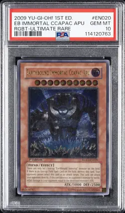 2009 YU-GI-OH! RGBT-RAGING BATTLE #EN020 EARTHBOUND IMMORTAL CCAPAC APU PSA 10 - Image 1