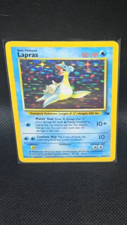 Pokemon TCG 1999 Fossil Lapras Holo Rare Card 10/62 LP/NM Condition - Image 2