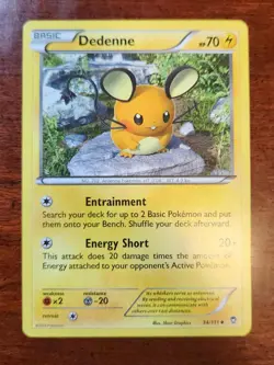 Uncommon Dedenne Pokemon Card, Furious Fists Set 34/111 - Image 1