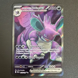 Pokemon Team Rockets Nidoking EX 216/182 Destined Rivals Ultra Rare Full Art NM - Image 1
