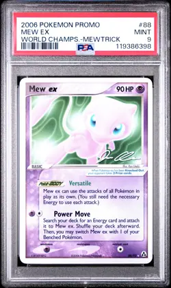 2006 POKEMON WORLD CHAMPIONSHIPS PROMO MEWTRICK #88 MEW EX PSA 9 - Image 1