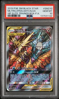 Pokemon Promo Moltres & Zapdos & Articuno GX SM210 PSA 10 - Image 1