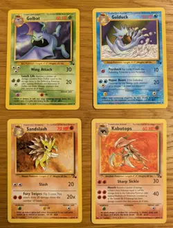 Golbat 34, Golduck 35, Sandslash 41 & Kabutops 24 - Fossil - Pokemon TCG - Image 1