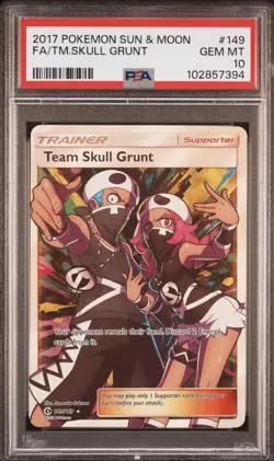 Pokemon TCG - Team Skull Grunt 149/149 Full Art - Sun & Moon - PSA 10 - Image 1