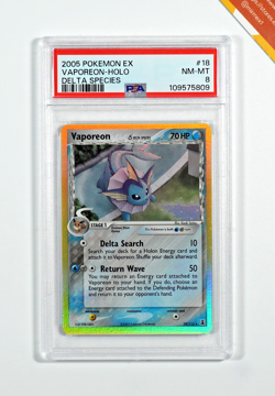 Pokemon PSA 8 Vaporeon #18 Holo Delta Species 2005 English - Image 1