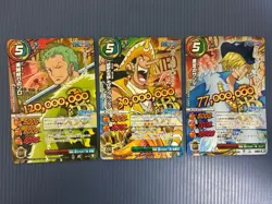 One Piece Miracle Battle Carddass Zoro 34/54 + Sanji 32/54 + Usopp 36/54 Set - Image 1