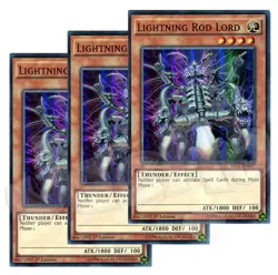 Yugioh - Lightning Rod Lord x 3 - 1st Edition Super Rare NM - Free Holo Card - Image 1