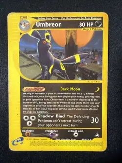 Pokemon TCG 2002 Umbreon Aquapolis 41/147 Non Holo Rare Card regular E-reader - Image 1